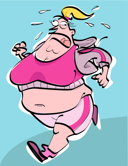 fat woman running